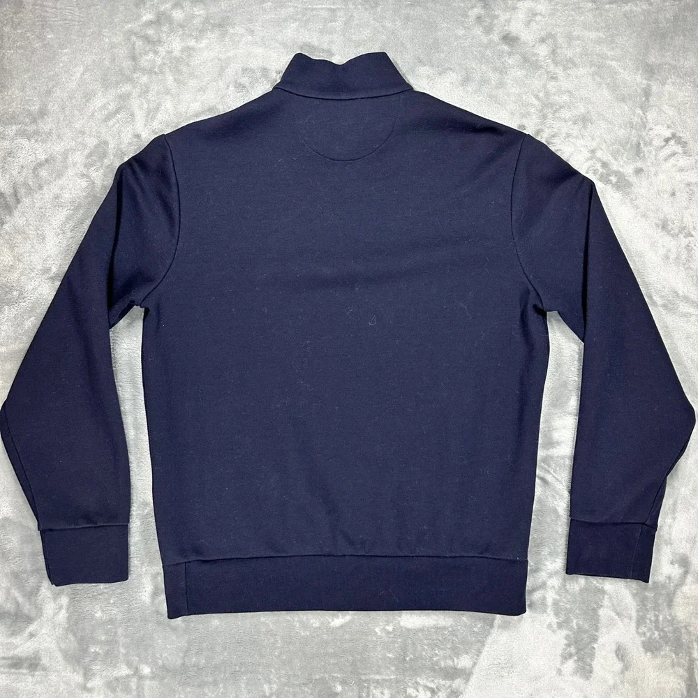 Polo Ralph Lauren Mens Navy Blue Quarter Zip Pullover Sweatshirt Medium 0919
